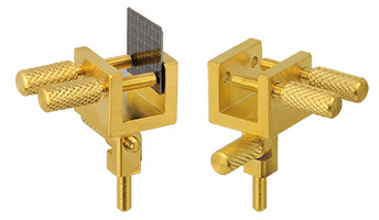 EM-Tec GS10 swivel head sample holder for up to 10mm, gold plated brass, pin
